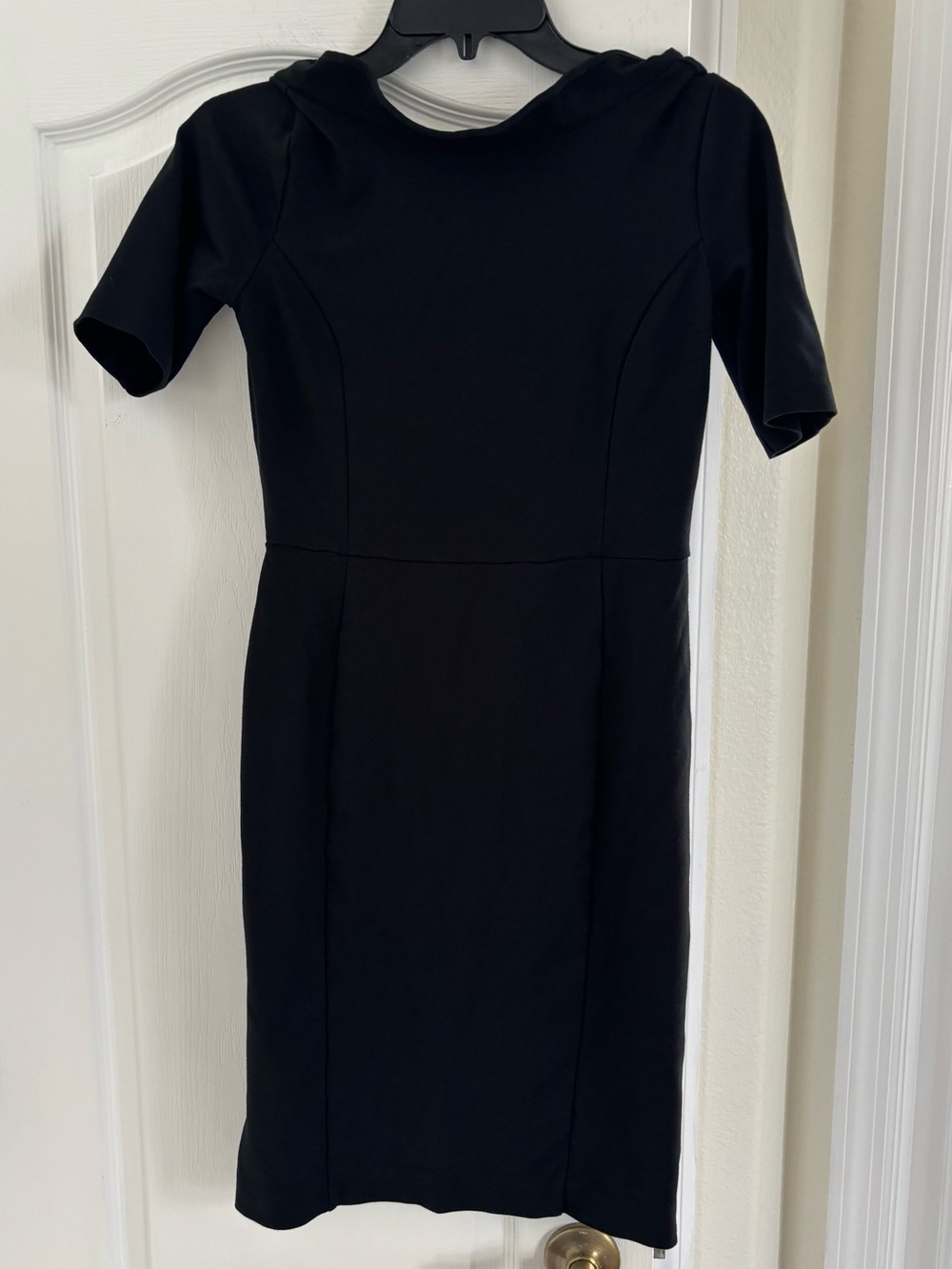 Women’s Classic Black Short-Sleeve Sheath Dress